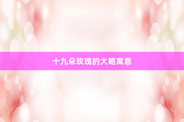 十九朵玫瑰的大略寓意